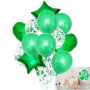 HAPPY SUGAR パーティー 飾り グリーン 飾り付け 風船 バルーン アルミ キラキラ 4種 14個セット 誕生日 記念日 お祝い ハート風船 クリスマ...
