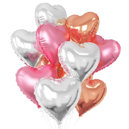 ESJNNK ハート バルーン 風船 10個セット 18インチ アルミバルーン くすみカラー 記念撮影 パーティー 誕生日 結婚式 記念日 バースデー お祝い ...