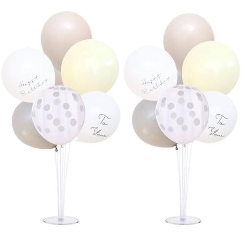 La Kissa バルーンスタンド 誕生日 バルーン バースデー 飾り くすみカラー 風船 ホルダー デコレーション 床用 2台セット 男の子 女の子 (誕生日...