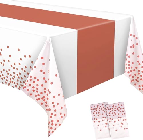 BRAVESHINE 使い捨て テーブルクロス パーティー用 誕生日 飾り付け イベント 記念日 用 テーブルカバー パーティーグッズ 2枚セット (ローズゴー...