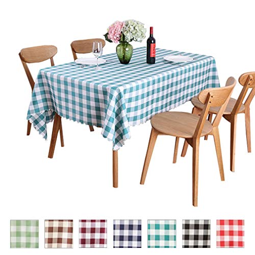 Jixin4you テーブルクロス テーブルカバー 食卓カバー オシャレ 速乾 洗える オシャレ 素敵 きれい 格子縞 長方形 レストラン ホテル 北欧 厚手 柔らかい 緑 ダークグリーン 約1.2*1.2m