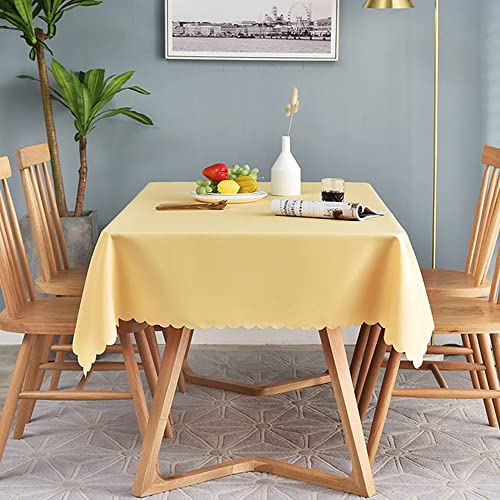 Forhomelife テーブルクロス 無地 シンプル レストラン ホテル利用可 テーブルカバー 長方形 135×180cm 洗える 丸洗いOK 洗濯可 速乾 厚手 耐熱 ベージュ