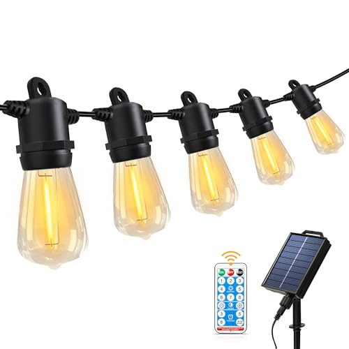 ストリングライト ソーラー 12m 防雨型 夜間自動点灯 LED電球 13個 電球色 PC素材 破損しにくい 8点灯..
