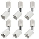 DiCUNO ライティングバー用スポットライト E26口金 配線ダクトレール用器具 ライティングレール LED対応 ホワイト 6個セット (電球なし)