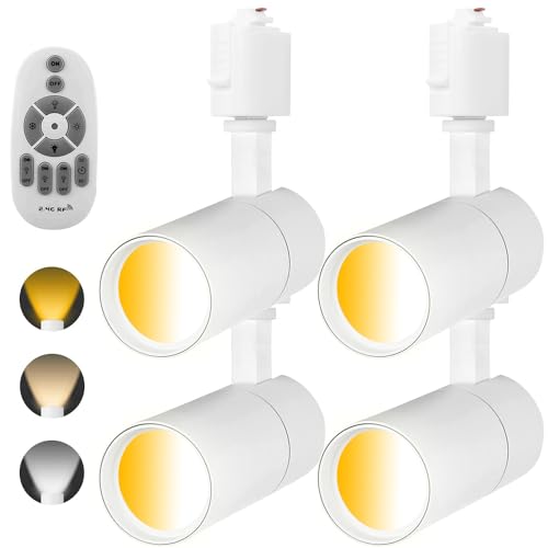 ライティングレール用スポットライト100W相当 調光 調色 リモコン付き 電球色昼光色昼白色 消費電力10W 大光量1000LM,照射角度調節可能,2.4GHz...