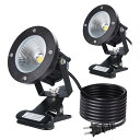 LED クリップライト 防水 12W 6000K 白色光 2個セット, 屋外・屋内兼用, 延長コード3m付き, 看板照明・水槽灯・作業灯 (クリップライト 昼光...