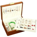 LIBOLXSP アイボリー 鍵付き 二段式ジュエリーボックス オリーブウッド無垢材 表面研磨 光沢仕上げ 携帯用 母の日ギフト 贈答品 (23×18×8.5c...