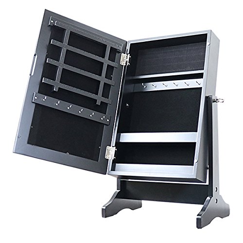 収納スタンドミラー アクセサリー収納ミラー ジュエリー収納ケース 収納付きミラー ジュエリー収納卓上..