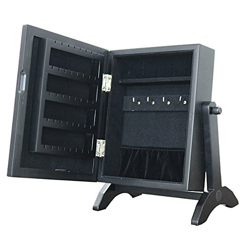 鏡 インテリア ジュエリー収納ミラー(コンパクトタイプ) 収納スタンドミラー アクセサリー収納ミラー ..