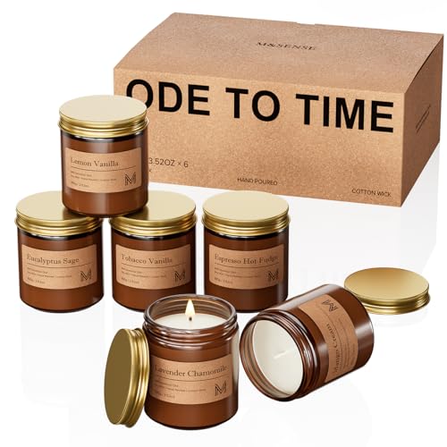 M&SENSE アロマキャンドル 6セット ミニ 蓋付き 花の香り バニラ ホワイトティー ラベンダ ...