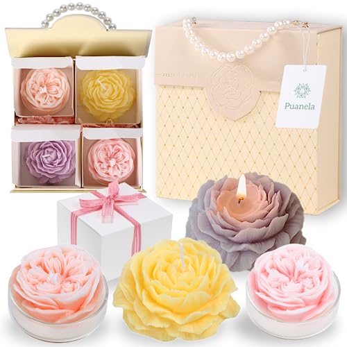 【雑誌anan掲載・フラワーデザイナー監修】 Puanela アロマキャンドル フラワー ギフト 誕生日 母の日 ..