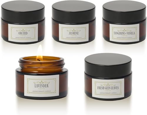 LARUTAN アロマキャンドル ラベンダー ギフト プレゼント 30ml×5個セット 蘭 新緑 タンジェリン & バニラ ジャスミン 記念日