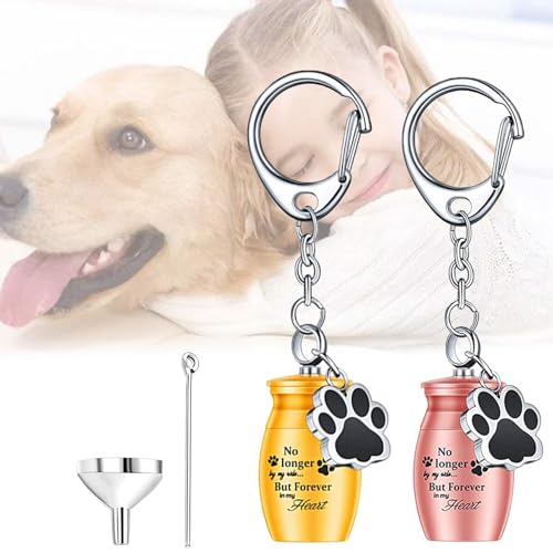 Refoiner 遺骨 キーホルダー遺骨入れ ミニ骨壷2点セットペット 骨壺分骨用 骨壺 ミニ手元供養遺骨 アク..