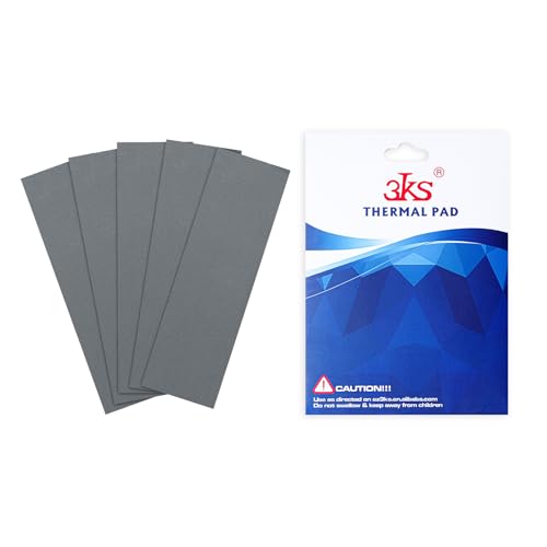 サーマルパッド 5個 3KS 熱伝導シート厚度 0.5mm 熱伝導率 12.8 W/mk ヒートシンク SSD CPU LED Ps4 ノートパソコン冷却 IC チップセット 熱伝導用 両面熱伝導 シリコーンパッド セット チップセット冷