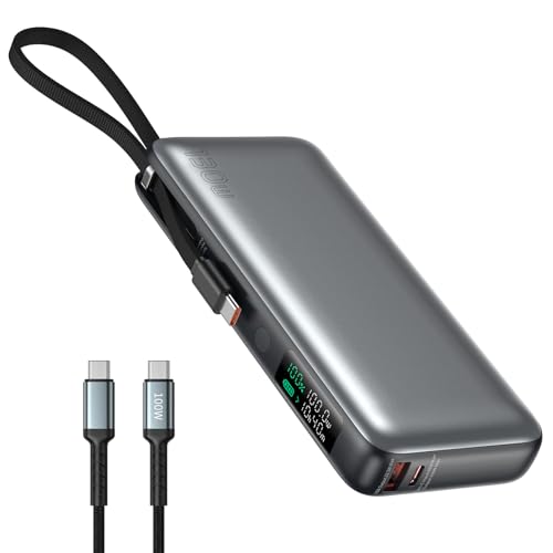 Cheergo モバイルバッテリー 130W急速充電 26800mAh大容量 内蔵Type-C充電ケーブル入力/出力可能 ノートパソコン充電可能 ノートPC充電...