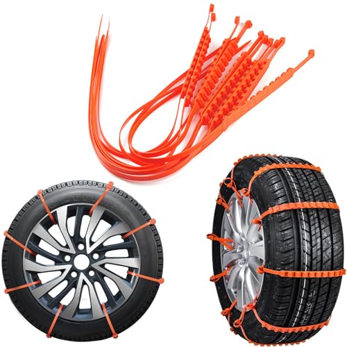 Selinear タイヤチェーン 車用 非金属 20本入り ナイロン 靭性が強い 滑り止め 冬の必需品 悪路 泥道 雪道 泥濘 汎用 緊急脱出 事故防止 バイク...