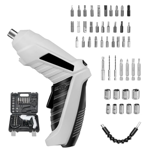 電動ドライバー【47個部品&2種類変形】1800mAh大容量 4.2V 250RPM 正逆転切替 電動ドリル 充電式 ドラ..