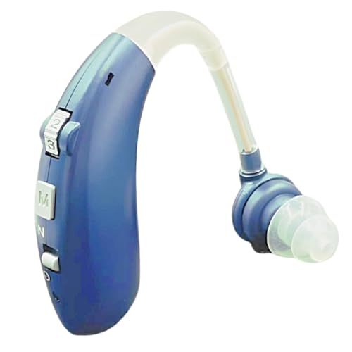 集音器 充電式 左右 両耳 兼用 高齢者 耳穴式 耳掛け 軽量モデル 高音質 持ち運び 敬老の日 プレゼント お祝い ノイズ除去 (BLUE)