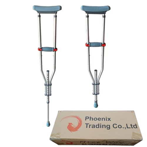 ナイス ウェイ 折り畳み 松葉杖 松葉づえ アルミ 軽量 伸縮 クラッチ ステッキ 介護用品 リハビリ 2本1組 3Size(S/M/Lサイズ調整可能) 折りたたみ