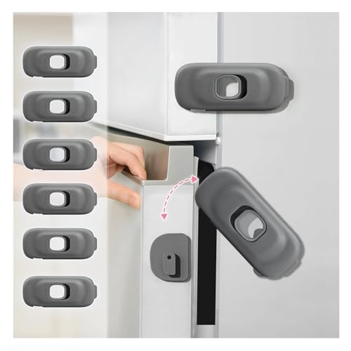 JP Seegar チャイルドロック 棚 冷蔵庫 ロック 子供 6本セツト 地震 食器棚 扉 ストッパー 戸棚 引き出しロック 安全 ベビーガード 地震対策 ス...