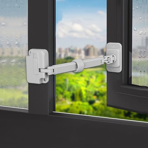 ZEWZE 窓ストッパー スライドドアストッパー 引き戸ロック 窓ロック チャイルドロック テレビ転倒防止 360度回転 調整可能 取り付け簡単 転落防止 賃貸...