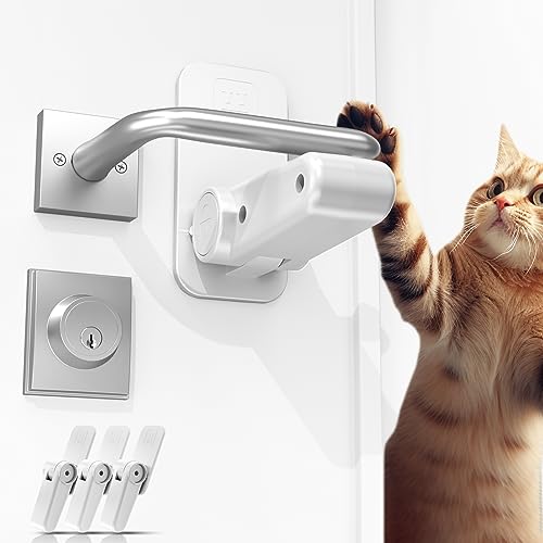 【三個】ドアノブ ロック チャイルドロック ドアロック 保育士さん監修 窓 ロック ドアノブカバー 猫 脱走防止 部屋鍵後付け 設置簡単 赤ちゃん ペット ドア...