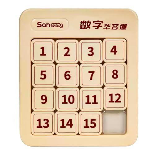 Hiro 数字パズル 華容道 4×4 マグネット内蔵 知育玩具 暇つぶしに パズル脱出ゲーム 磁力吸着タイプ