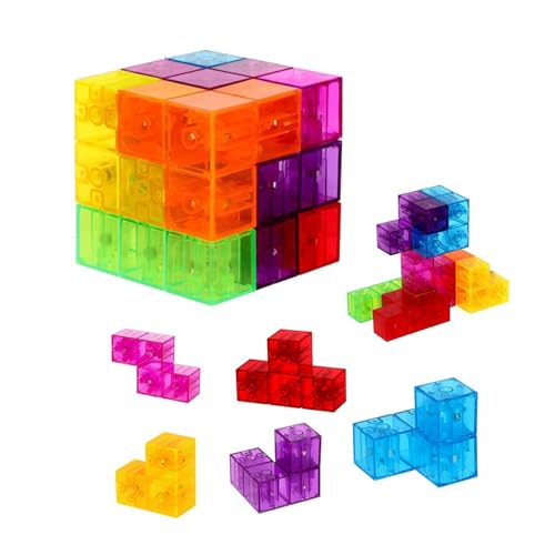 キューブパズル クリア おもちゃ 知育玩具 組み立て マグネティックキューブ ブロックパズル マグネットキューブ
