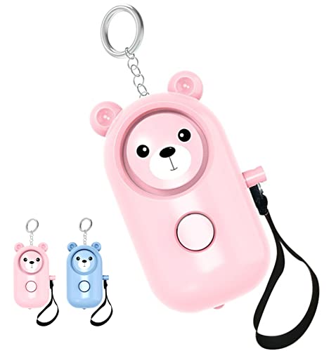 Iseebiz 防犯ブザー 130dB ライト付き 防犯アラーム 大音量 防犯警報器 防水 小学生 女性 ベルアラーム 防犯ベル 小型 子供 男の子 女の子 老人 通学や通勤 ランドセルに付ける (ピンク)