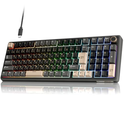 【 】RK ROYAL KLUDGE R98 Pro ゲーミングキーボード 日本語配列フルサイズ|メカニカルキーボード 有線|ボリュームノブ・ガスケットマウント...