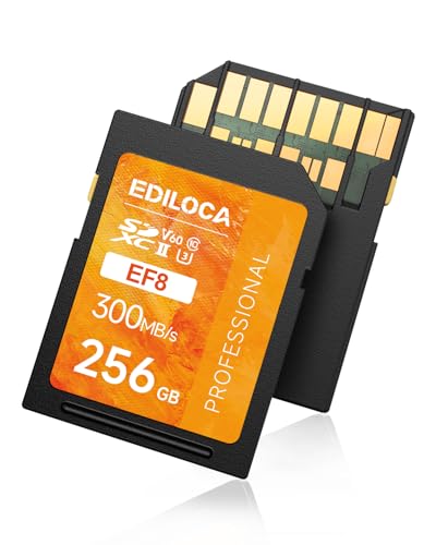 Ediloca EF8 256GB SD UHS-II Class10 U3 V60 ɹ300MB/ 4K & 6K-UHD Ͽ