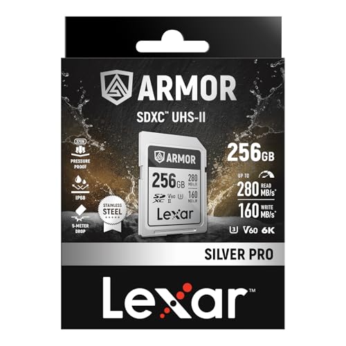 Lexar ARMOR SILVER PRO SDXC UHS-II ꡼256GB ɼ® 280MB/s ® 160MB/s 6K...