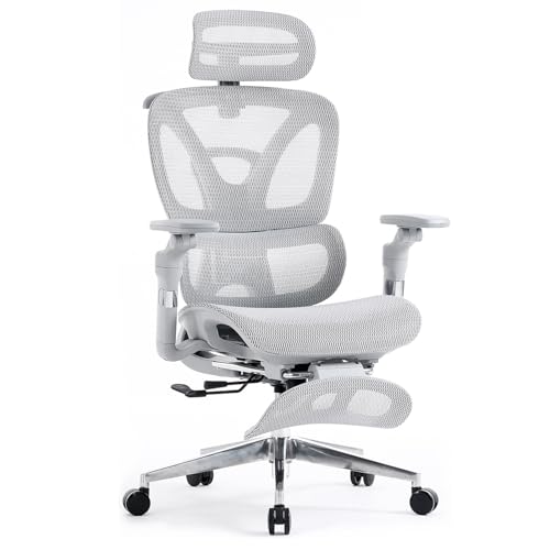 upside DO SOLARIS PRO ソラリス プロ デスクチェア オフィスチェア エルゴノミクスチェア 高性能 フルスペックモデル 人間工学 メッシュ 6Dアームレスト フットレスト付き グレー LC-E-39