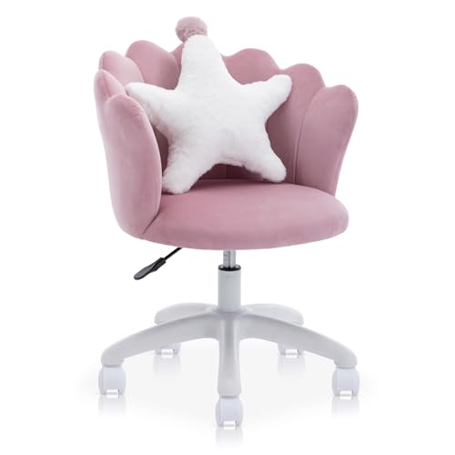 SYALEN デスクチェア 可愛い 学習椅子 クッション付き 昇降式 学習チェア 子供 オフィスチェア おしゃれ 学生 チェア ワークチェア 360度回転 イン...
