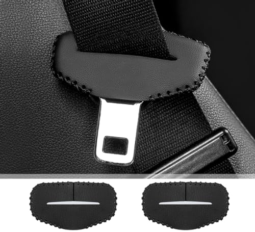 GOODGOODCAR シートベルトカバー シートベルトアクセサリー レザー材質 シートベルトクッション 傷防止 汚れ防止 シートベルトカバー専用ロゴデザイン 取り付け簡単 (LOGOなし)