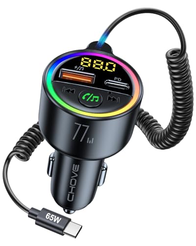 【日本国内 FM:76.0-90.0MHz】fmトランスミッター bluetooth 車 Bluetooth5.4 急速充電 【PD65W+USB12W..