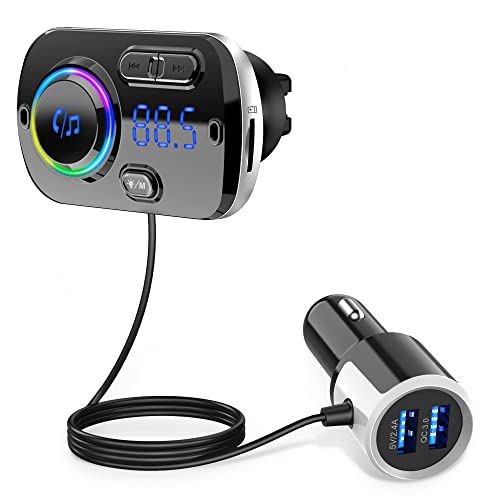 Pfumisa FMトランスミッター Bluetooth 車用 車載Bluetooth 5.0+EDR シガーソケット USB 車載充電器 2 ..