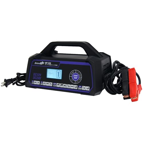 メルテック(meltec) バッテリー充電器 (バイク/普通車/大型車/トラック/建機) セレクト式自動パルスタイプ 12V/24V対応 MeltecPlus ...