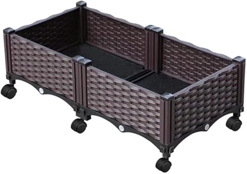 Wafity組立式ガーデンボックス プランター キャスター付き 園芸 鉢植え入れ 花 植物 野菜栽培 簡単組立 移動便利 鉢用品 大型プランター プラスチック鉢...