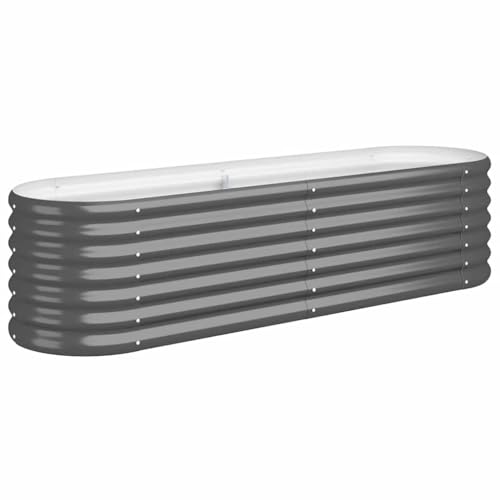 vidaXL ガーデンプランター 粉体塗装スチール 152x40x36 cm アントラシート, ガーデンレイズドベッド, フラワーボックス, パティオポット, ...
