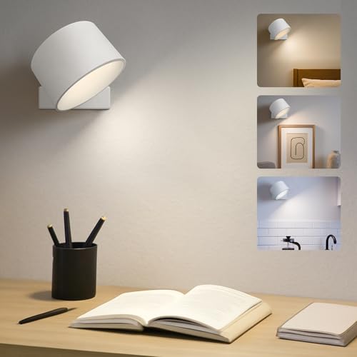 LEDブラケットライト 携帯ライト 3段階調光/3色温度調整 360°照明角度調整 スポットライト コードレス Tpye-C充電式 工事不要 タッチ操作 壁掛けライト 目に優しい 日本語取扱説明書付き