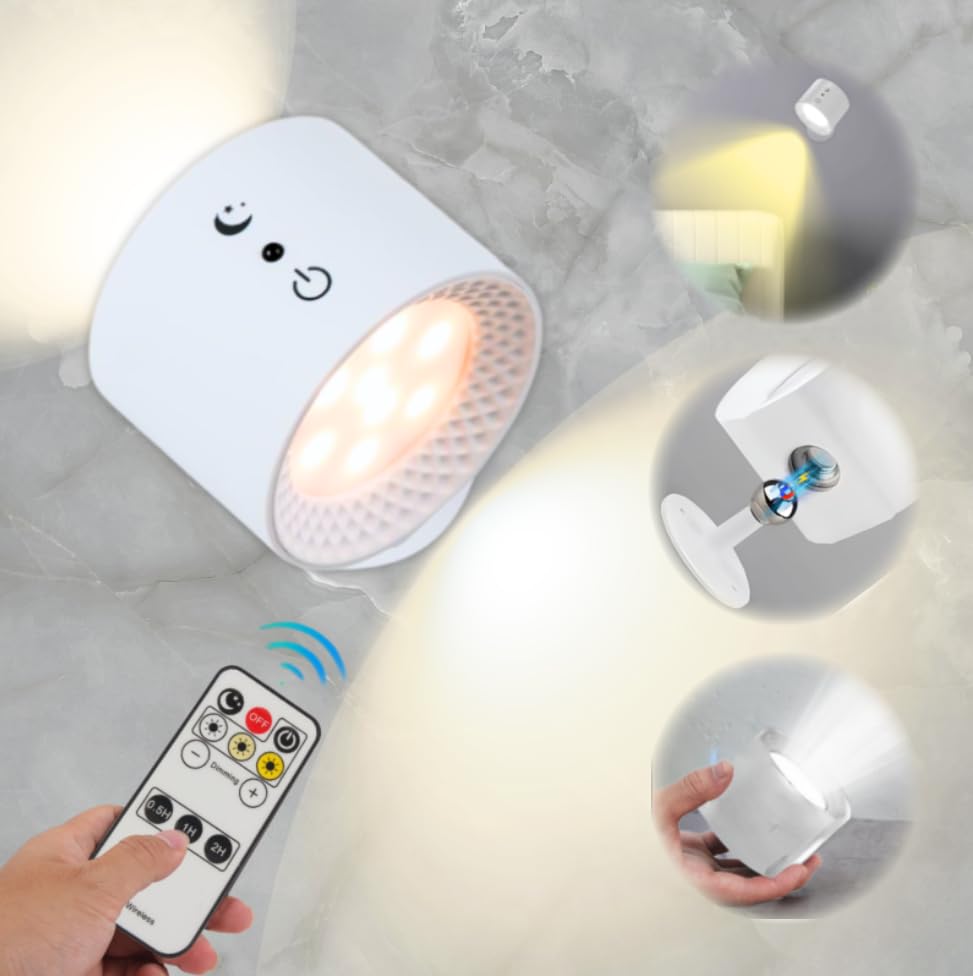 【インテリアコーディネーター監修】 スポットライト ブラケットライト LED マグネット式 工事不要 防災 360°照明角度対応 コードレス Tpye-C充電 目に優しい 間接照明 卓上 ベッドサイドラン