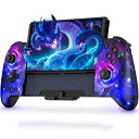 スイッチ コントローラー 8色RGBライト マクロ機能 携帯モード専用コントローラー for Switch グリップ コントローラープログラム編集機能 ジャイロ...