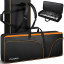 CAHAYA 61鍵用 キーボードケース 電子オルガンバッグ 12mm厚いパッド入り 600D オックスフォード布 防水 防塵 キーボードバッグ 3つの大容量ポ...