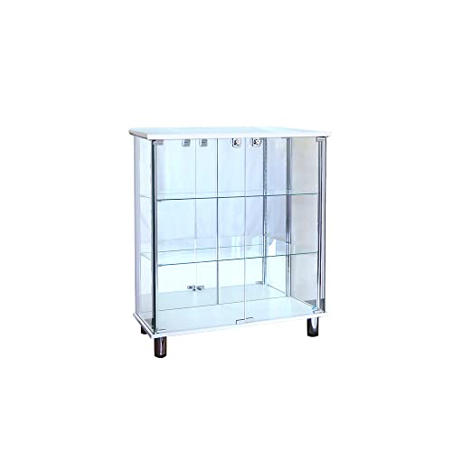 ガラスコレクションケース JONY ジョニー 背面ミラータイプ 幅80cm ワイド ロータイプ 本体のみ 鍵付 ガラスケース ディスプレイラック 地球家具 コレ...