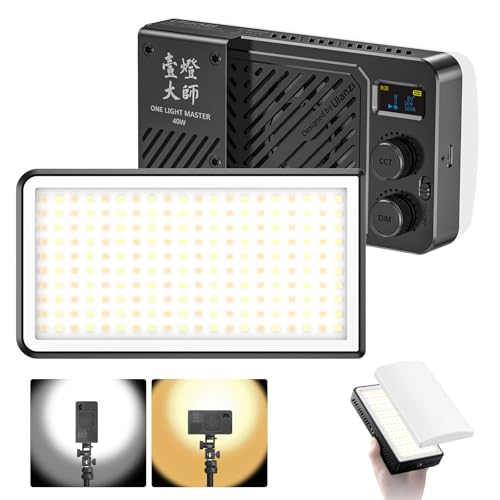 Ulanzi P40 Bi 40W LEDビデオライト 撮影ライト 小型 超高輝度 バイカラー 2700K-6500K 明るさ調整 PD急速充電 5000mAhバッテリー内蔵 Type-C CRI96+ 14000Lux@0.3m 1/4インチネジ穴 磁気ディフューザー付き カメ