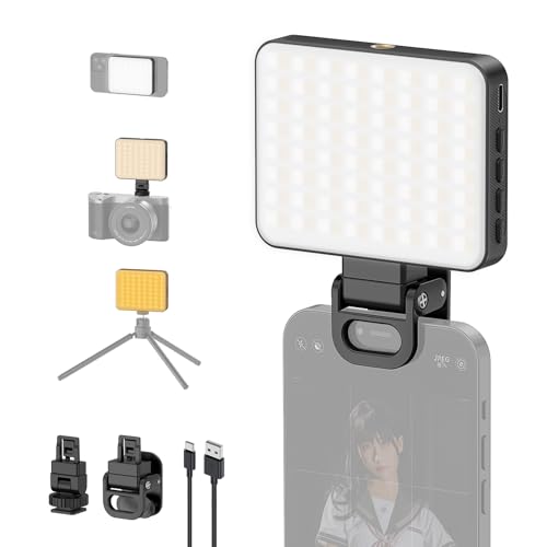 Smiling Shark 撮影用ライト XJ77,【高輝度・マグネット機能】LEDビデオライト スマホライト 撮影照明 3色モード 10段階調光 3000k-...