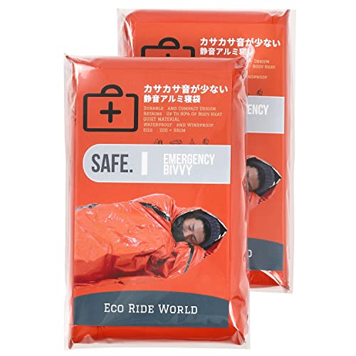 Eco Ride World 非常用 寝袋 アルミ寝袋 アルミシート カサカサ音が少ない 静音 備蓄 エマージェンシー..