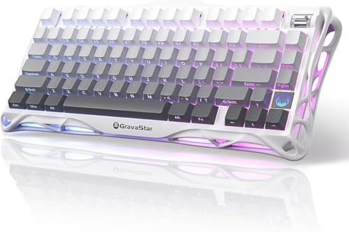 GravaStar Mercury K1 ゲーミングキーボード 無線 ワイヤレス 75%配列 テンキーレス ホットスワップ Bluetooth接続 ガスケット搭...