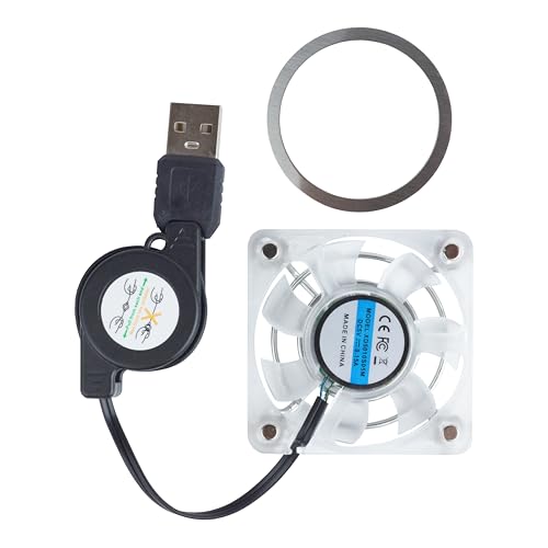 prendre スマホ 冷却ファン USB給電 静音 磁石 吸盤 巻取り式 USBケーブル 小型 軽 ...